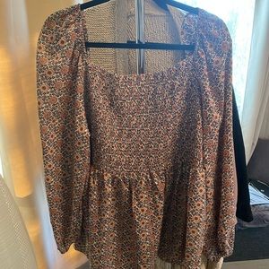 Off shoulder floral blouse